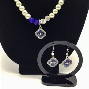 Zeta Phi Beta Necklace and Earring Set